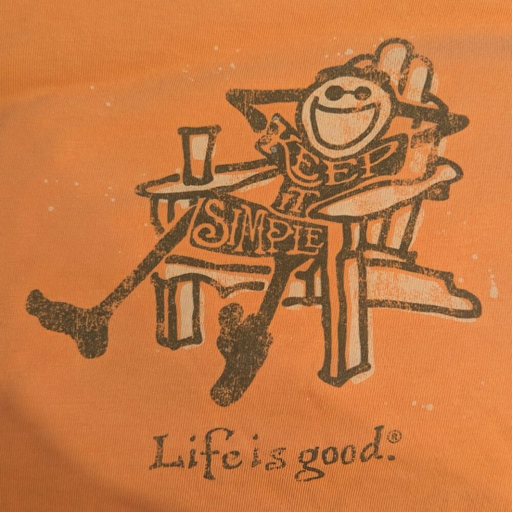 LIFE IS GOOD - Keep It Simple - Crusher Tee- Jake in Adirondack Chair - M - NWOT